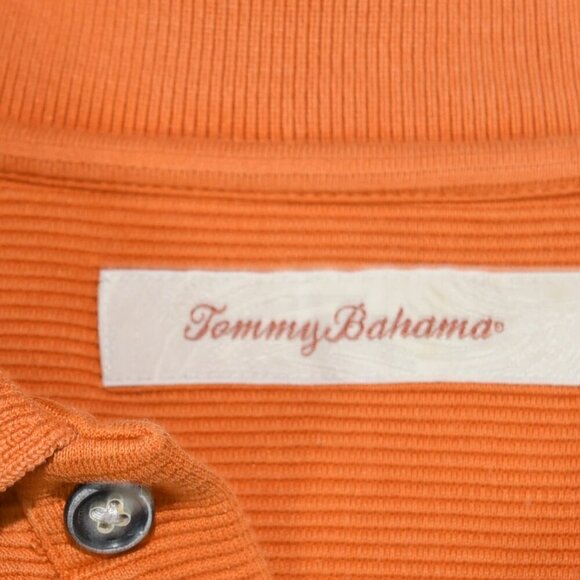 Tommy Bahama Sunset Orange 72% Silk Polo Preppy Islandcore Soft Classic L - Picture 6 of 9